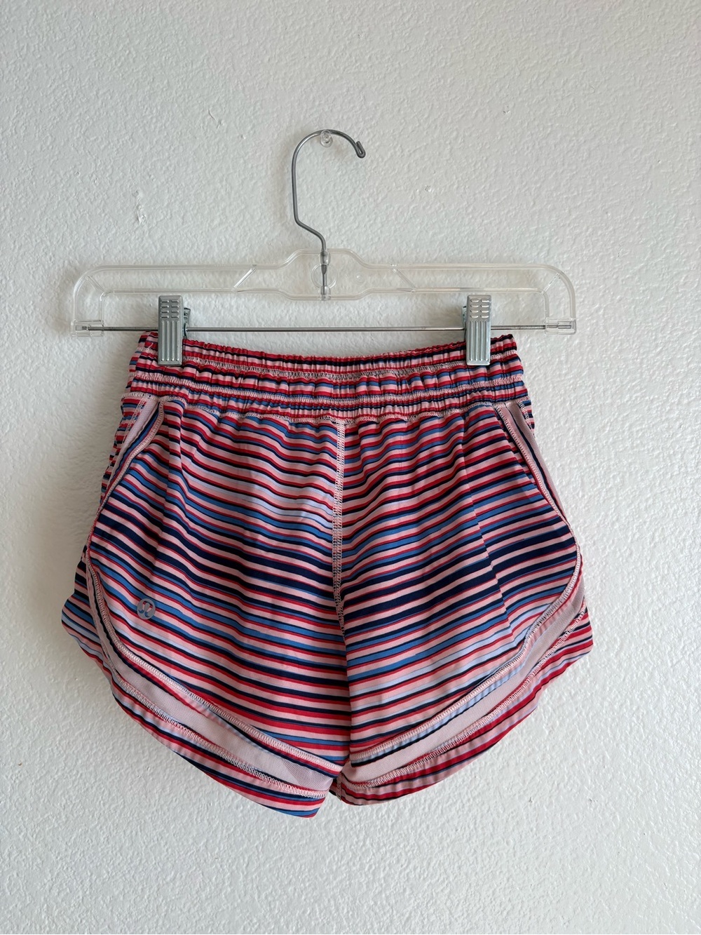 lululemon athletica Pink & red Striped Women’s Running Shorts - Picture 2 of 4